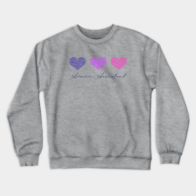 Admin Assitant Hearts Administrative Assistant Crewneck Sweatshirt by MadeWithLove